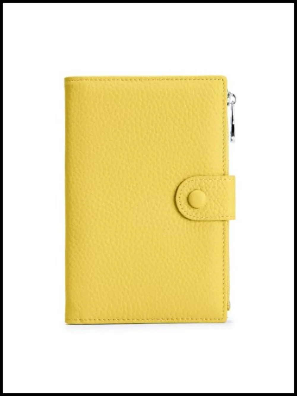 Leather Passport Holder for Women, RFID Blocking Travel Wallet, Zippered Coin